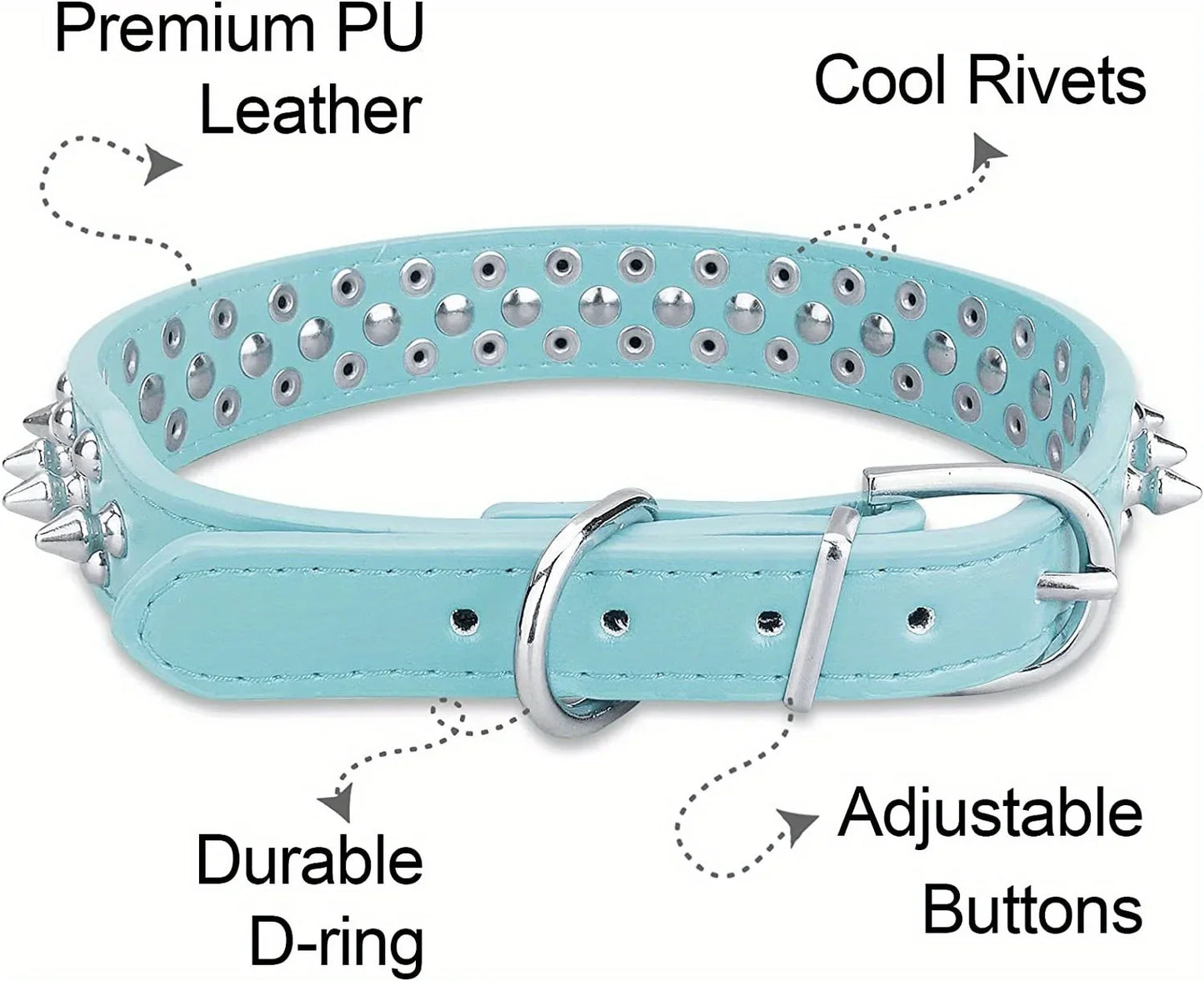 Dog Collar Leather Stylish and Durable Leash Medium Harness Dogs Backpack Collars Harnesses Wears Necklaces