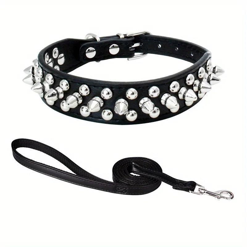 Dog Collar Leather Stylish and Durable Leash Medium Harness Dogs Backpack Collars Harnesses Wears Necklaces