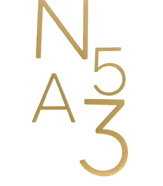 Solid Brass House Numbers | Hammered Finish