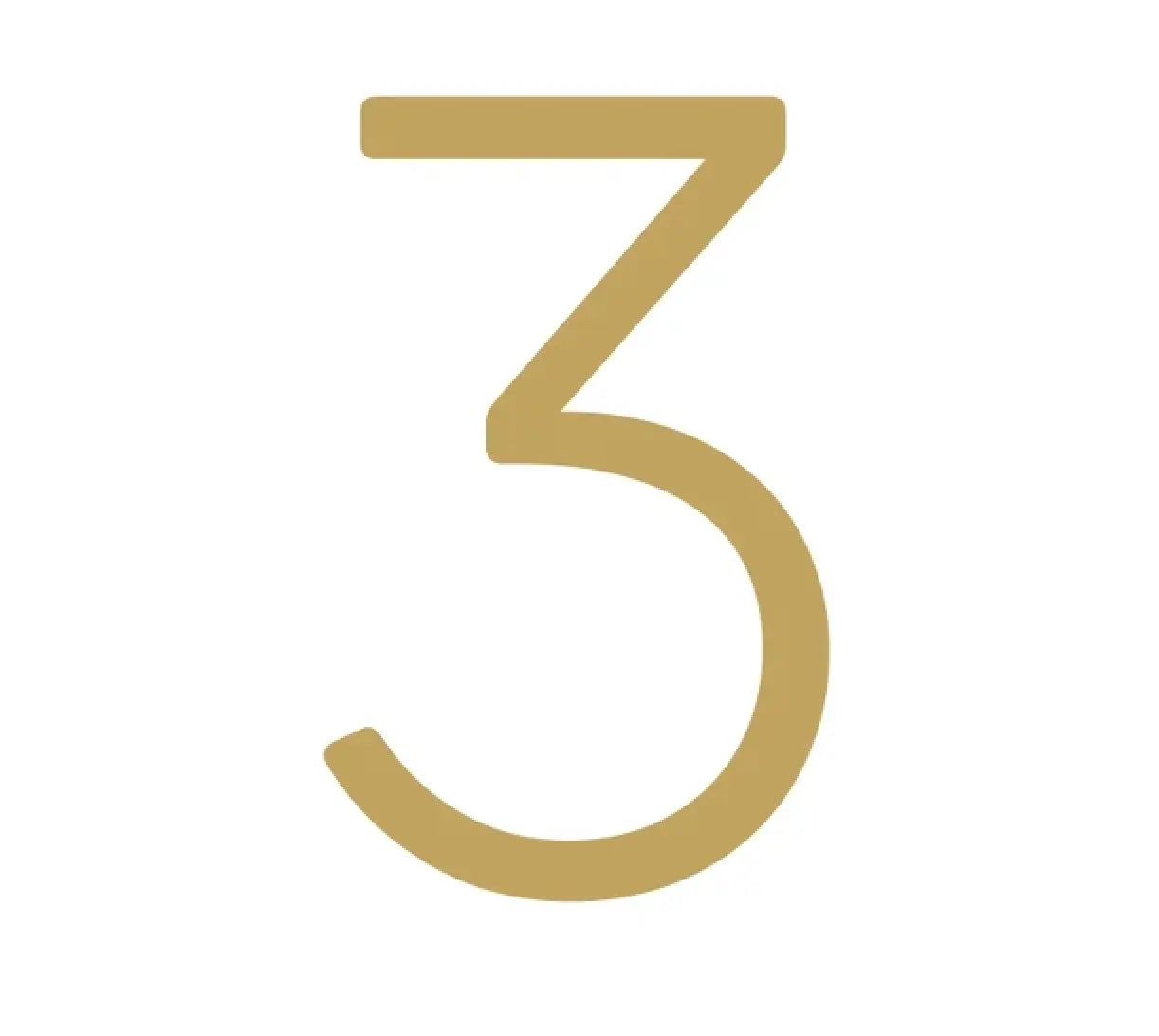 Solid Brass House Numbers | Brushed Brass