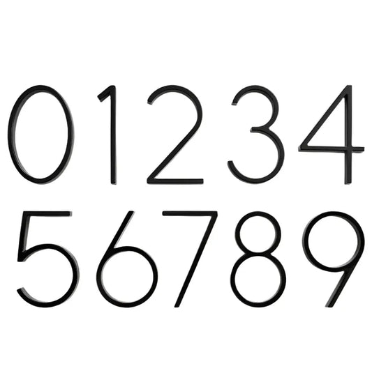 Modern Matte Black House Numbers