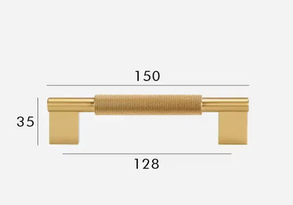 Satin Brass Cabinet Handles - Modern Knurled Solid Brass Pulls – Industrial Chic Hardware
