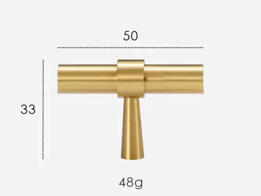 Brushed Brass Cabinet Pulls - Modern Solid Brass Handles  – Sleek & Durable Drawer Handles