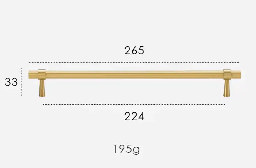 Brushed Brass Cabinet Pulls - Modern Solid Brass Handles  – Sleek & Durable Drawer Handles