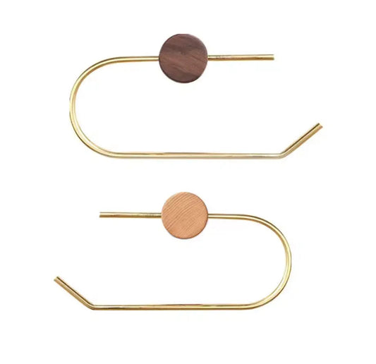 Toilet Paper Holder | Wood & Brass