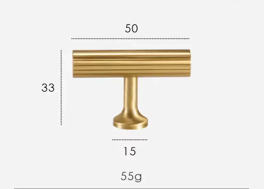 Satin Brass Textured Solid Brass Cabinet Handles & Knobs – Modern Brass Cabinet Hardware