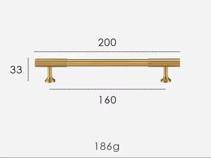 Satin Brass Textured Solid Brass Cabinet Handles & Knobs – Modern Brass Cabinet Hardware