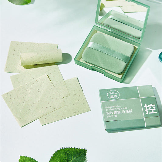 Puff Mirror Face Oil-absorbing Sheets Green Tea Linen