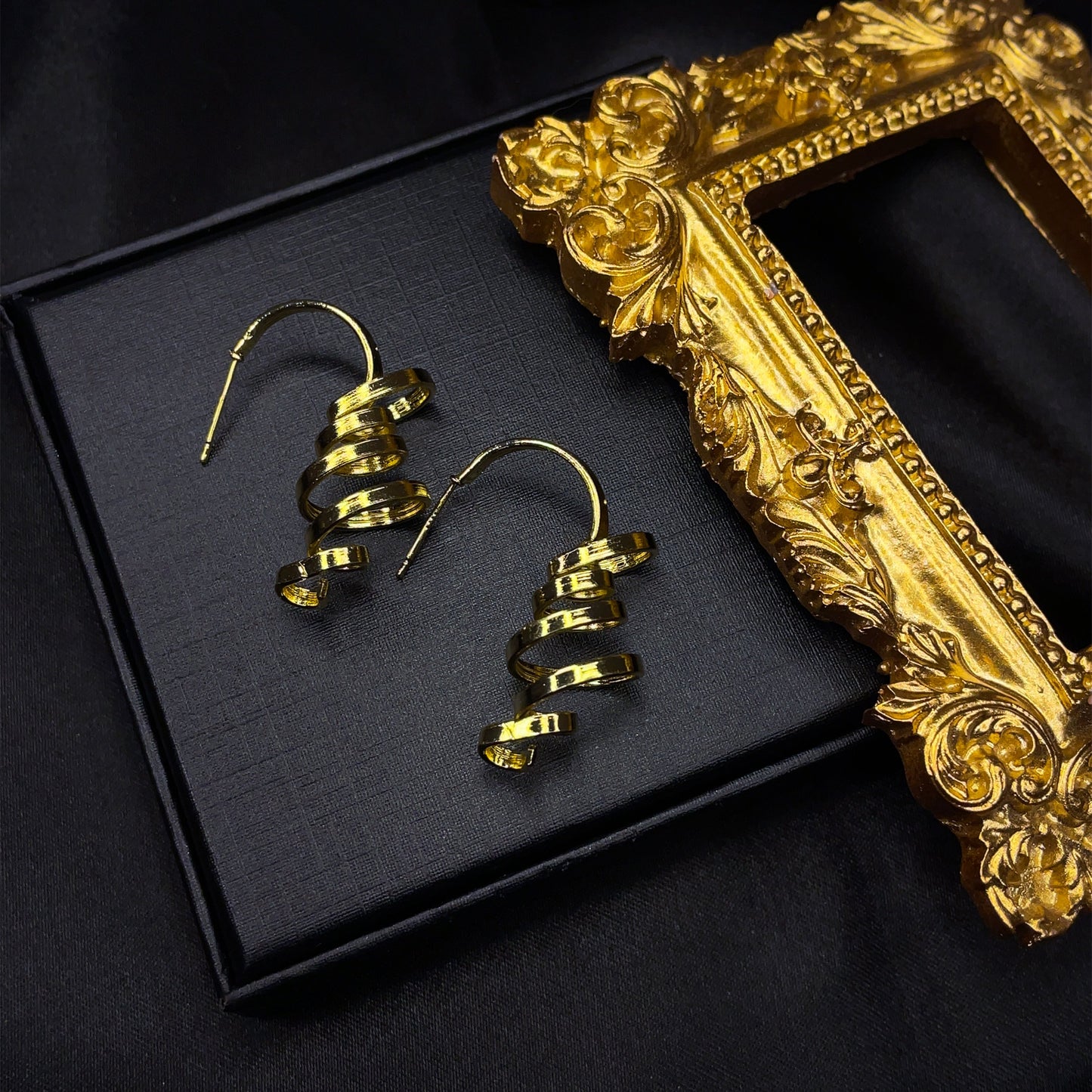 Golden Curly Fries Earrings