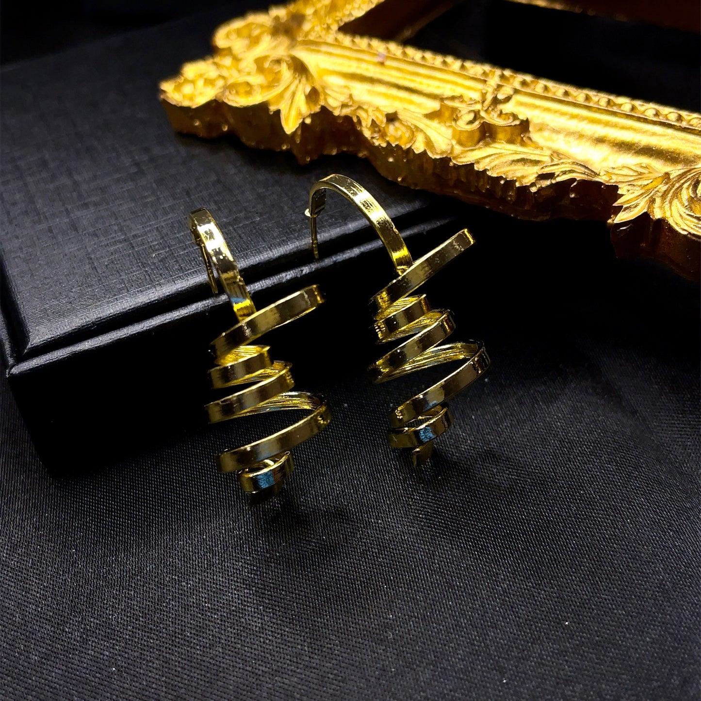 Golden Curly Fries Earrings