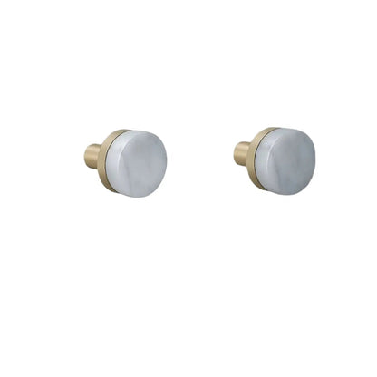 Modern Round Brass and Marble Hook