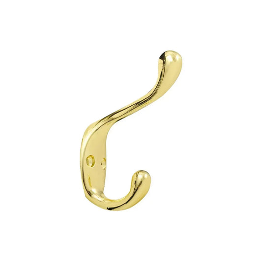 Polished Brass Double Hook