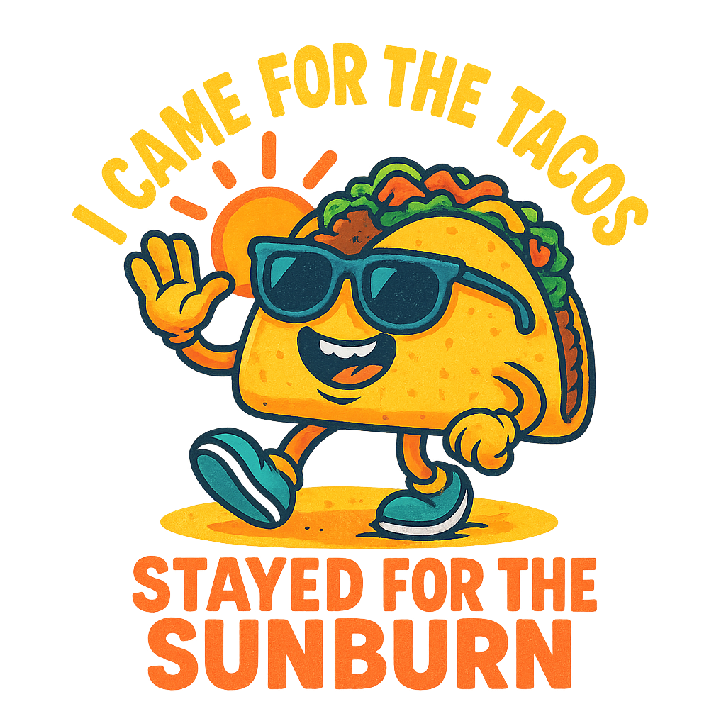 Came for the Taco Stayed for the Sunburn cotton tee
